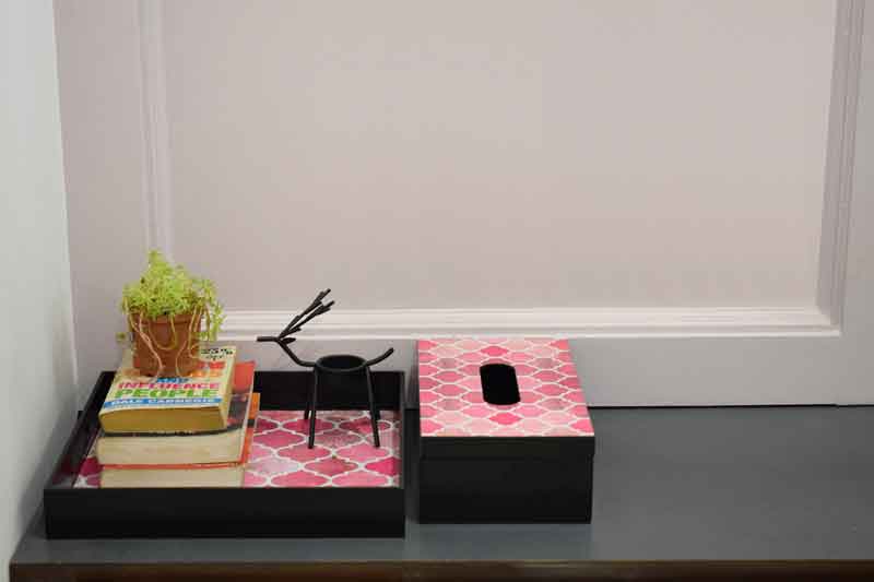 Pink Decorative Tray and Box